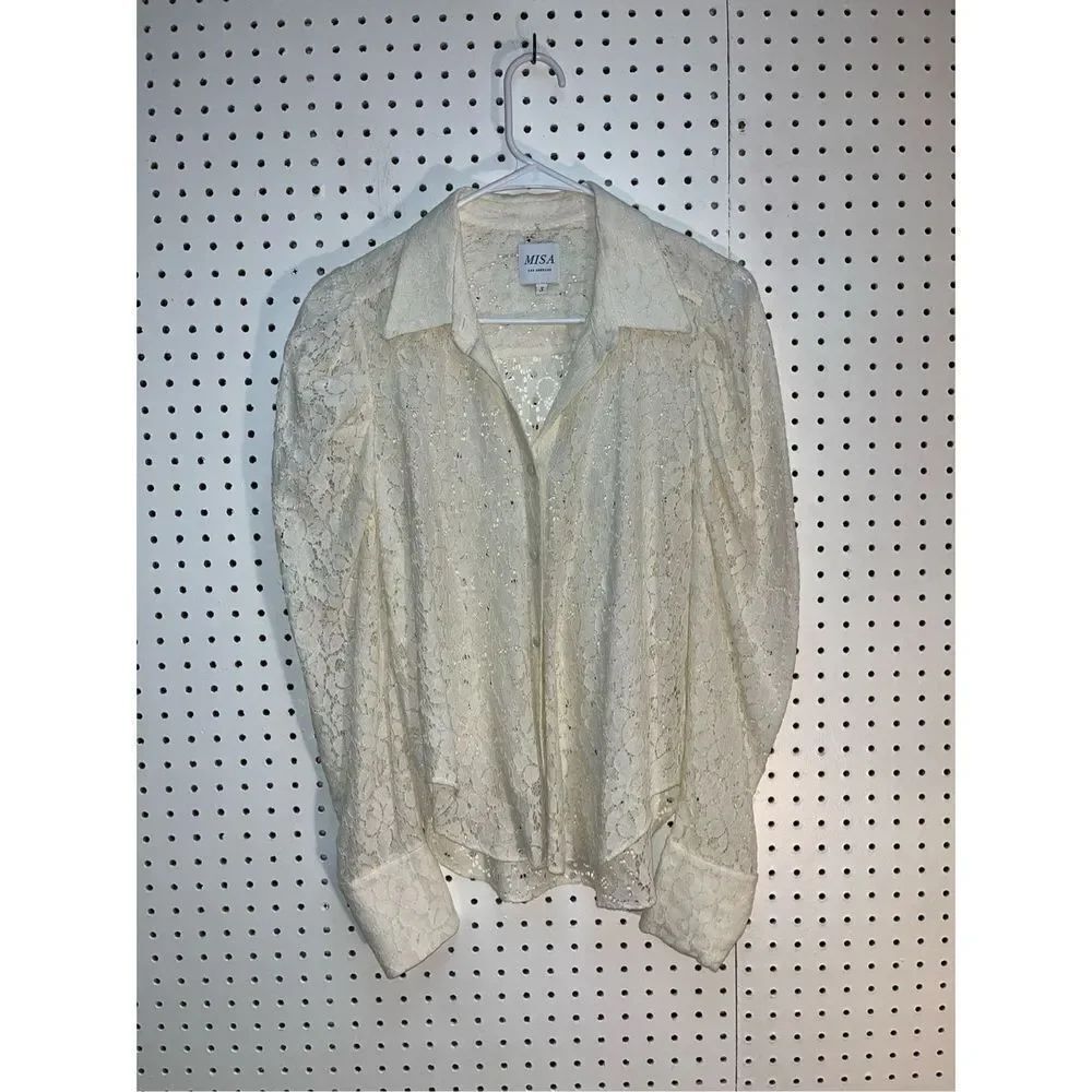 Misa Los Angeles button down lace blouse